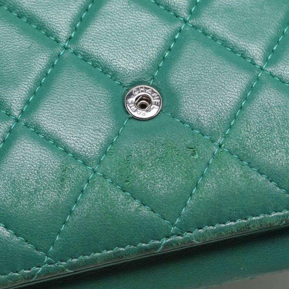 Chanel Green Quilted Leather Boy Wallet On Chain - Picture 5 of 7
